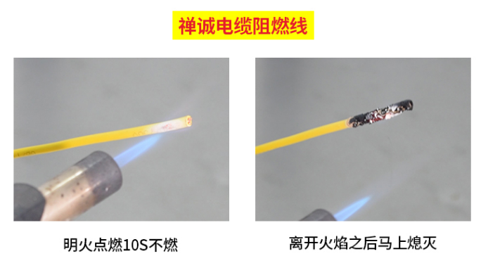 禪誠電纜阻燃電線實驗